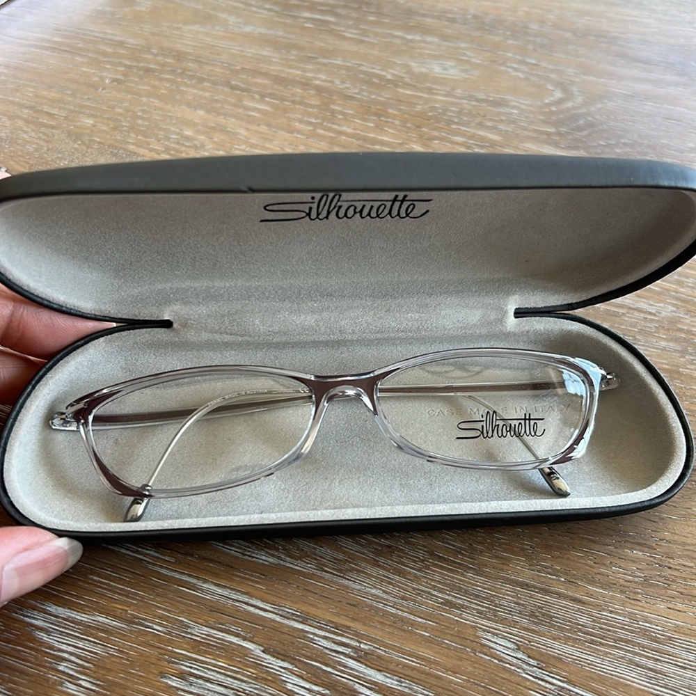 Silhouette Clear Square Eyeglasses Frame with Case